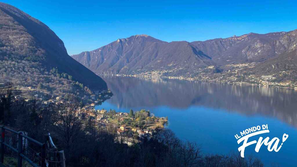 Lago Ceresio visto dal borgo dipinto di Claino